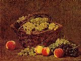 Basket of White Grapes and Peaches by Henri Fantin-Latour